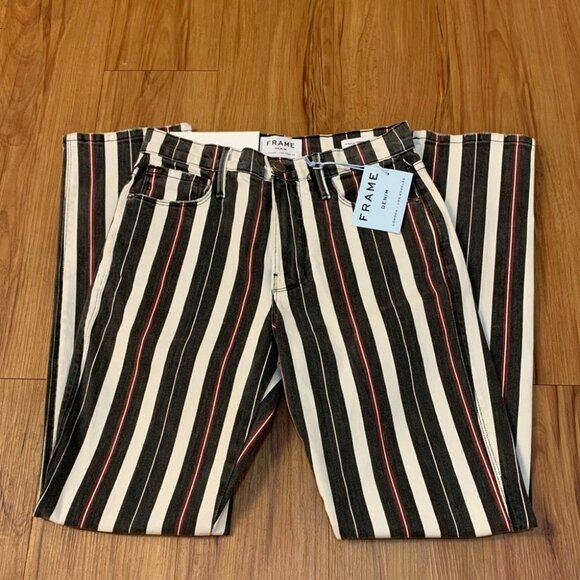 Frame Denim Le Sylvie Striped High Rise Jeans - Picture 7 of 16